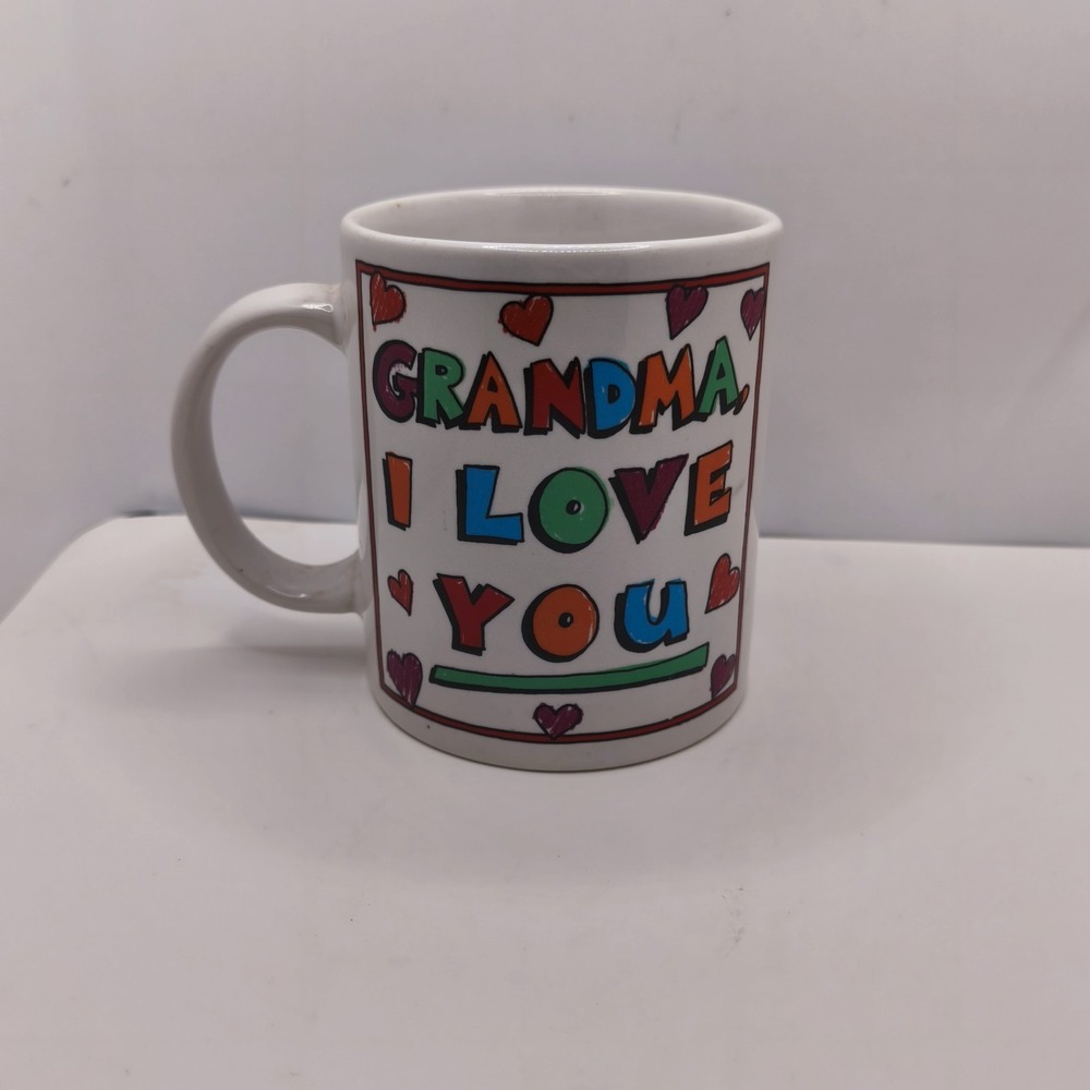 Vintage 90's‎ I Love You Grandma Coffee Mug 12 oz. Ceramic Cup Collectibles Gift